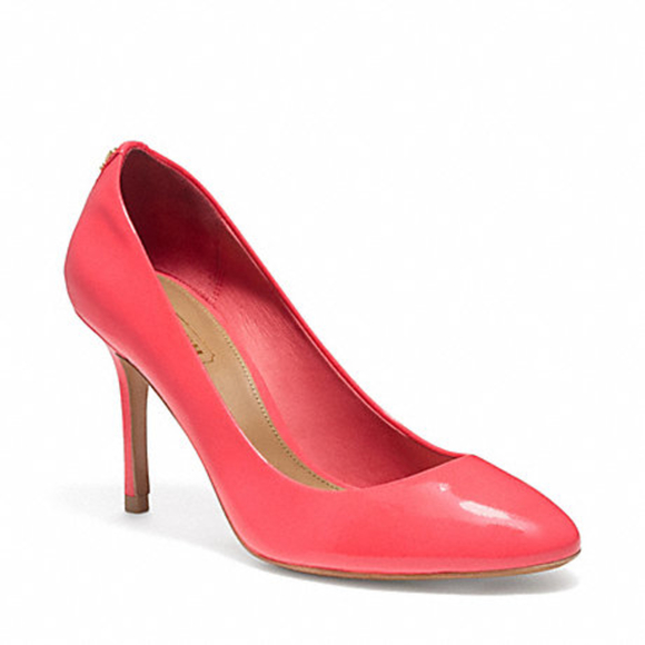 Coach Shoes - Coach Nala Round Toe Cerise Patent leather Pump